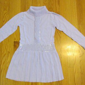 GIRL CONNECTION GIRL''S SIZE 10 / 12 DRESS LAVENDER SWEATER SEQUINS CABLE KNIT